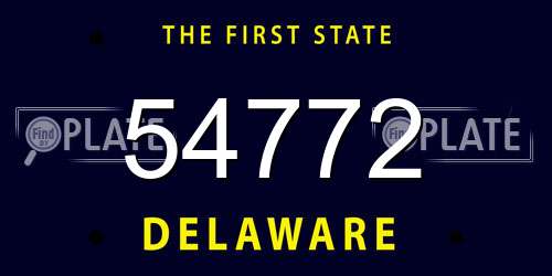54772 Delaware License Plate