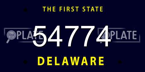 54774 Delaware License Plate