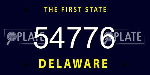 54776 Delaware License Plate