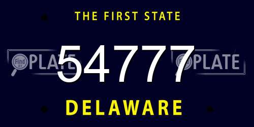 54777 Delaware License Plate