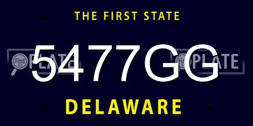 5477GG Delaware License Plate