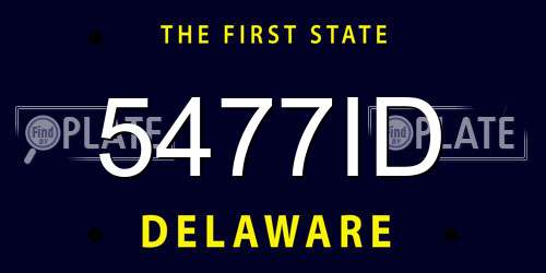 5477ID Delaware License Plate