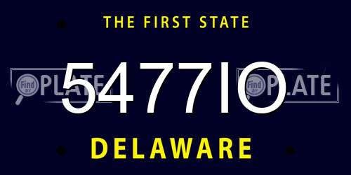 5477IO Delaware License Plate