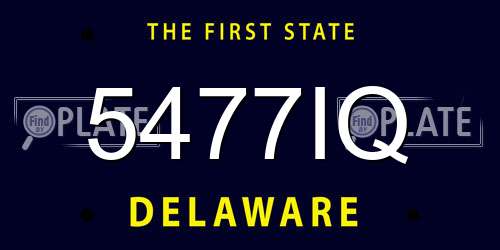 5477IQ Delaware License Plate