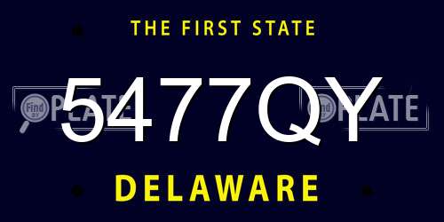 5477QY Delaware License Plate