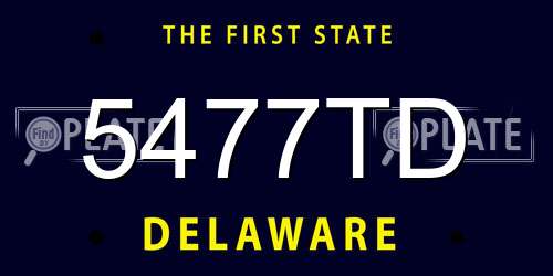 5477TD Delaware License Plate