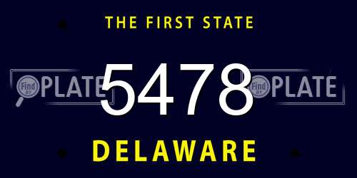 5478 Delaware License Plate
