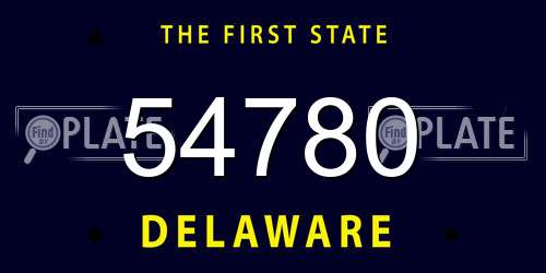 54780 Delaware License Plate