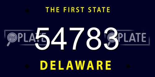 54783 Delaware License Plate