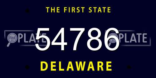 54786 Delaware License Plate