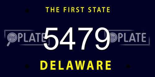 5479 Delaware License Plate