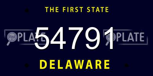 54791 Delaware License Plate