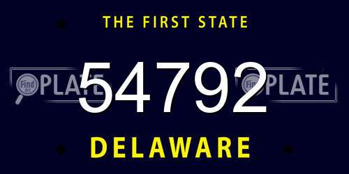 54792 Delaware License Plate