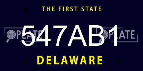 547AB1 Delaware License Plate