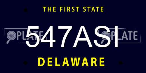 547ASI Delaware License Plate