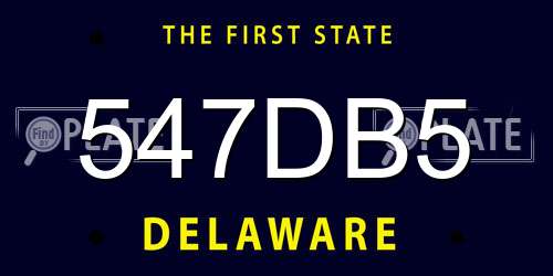 547DB5 Delaware License Plate