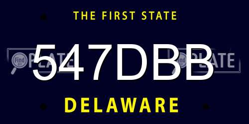 547DBB Delaware License Plate
