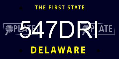547DRI Delaware License Plate