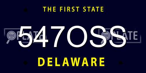 547OSS Delaware License Plate
