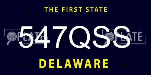 547QSS Delaware License Plate