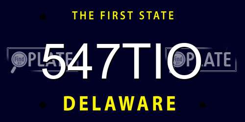 547TIO Delaware License Plate
