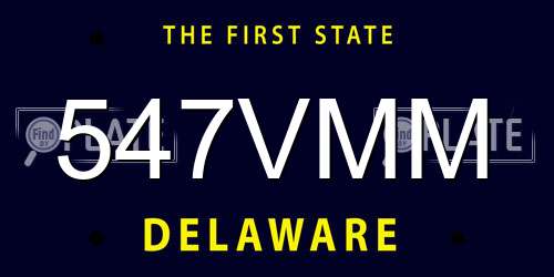 547VMM Delaware License Plate
