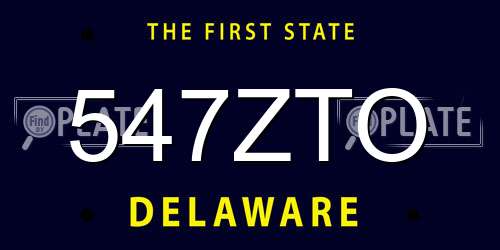 547ZTO Delaware License Plate