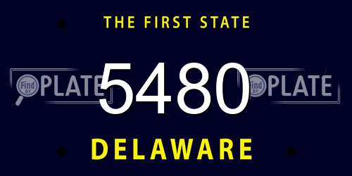 5480 Delaware License Plate
