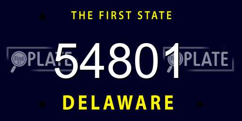 54801 Delaware License Plate