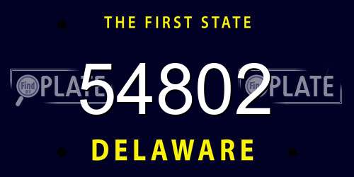 54802 Delaware License Plate