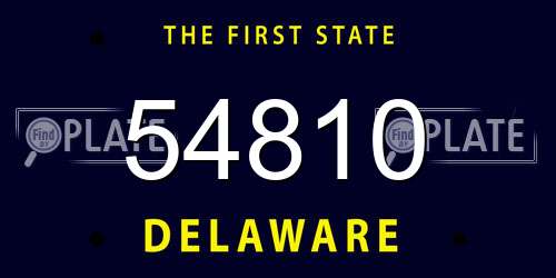 54810 Delaware License Plate