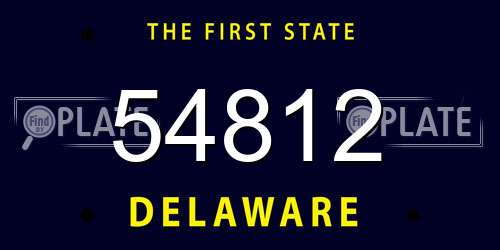 54812 Delaware License Plate