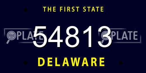 54813 Delaware License Plate