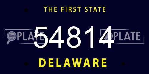 54814 Delaware License Plate