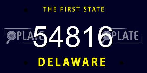 54816 Delaware License Plate