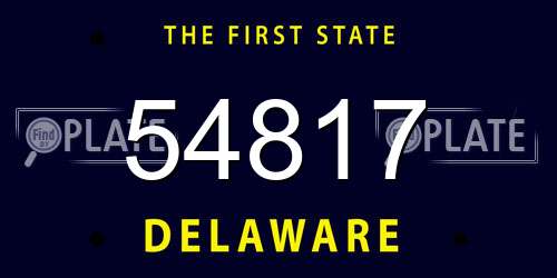 54817 Delaware License Plate