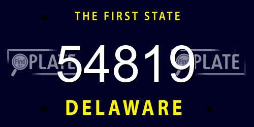 54819 Delaware License Plate
