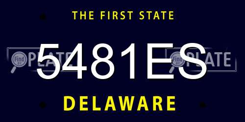 5481ES Delaware License Plate
