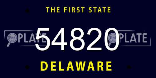 54820 Delaware License Plate