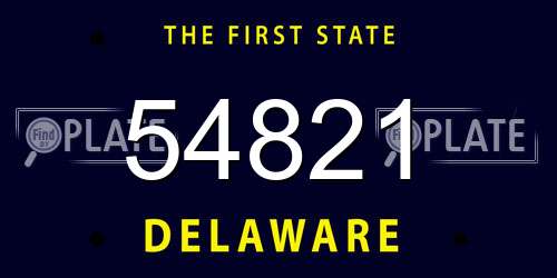 54821 Delaware License Plate