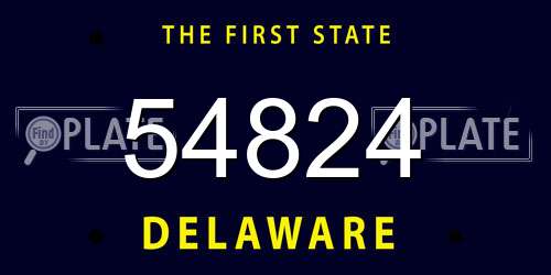 54824 Delaware License Plate