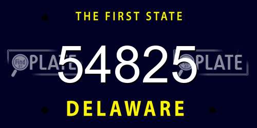 54825 Delaware License Plate