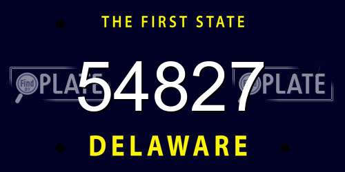 54827 Delaware License Plate