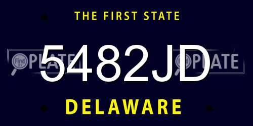 5482JD Delaware License Plate
