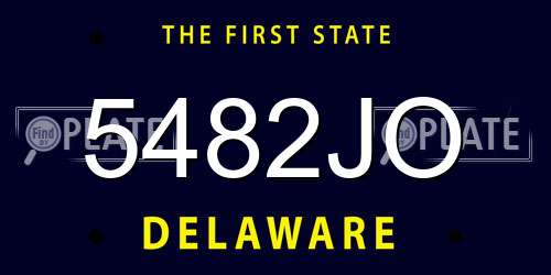 5482JO Delaware License Plate