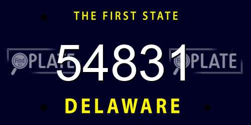 54831 Delaware License Plate
