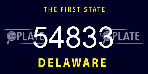 54833 Delaware License Plate
