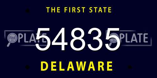 54835 Delaware License Plate