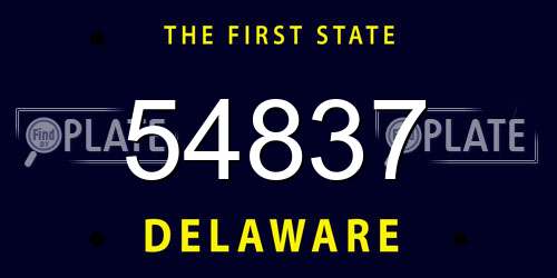 54837 Delaware License Plate
