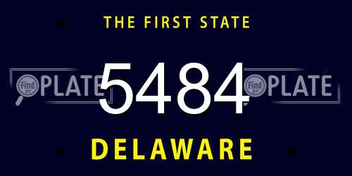5484 Delaware License Plate